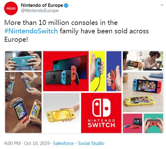Switch在欧洲销量突破1000万台 较去年同比增长30%-游戏价值论